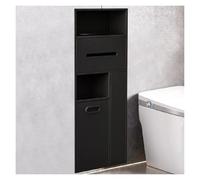 Nicho De Baño De Acero Inoxidable 304, Armario Para Basura Oculto, Portarrollos De Papel Higiénico Empotrado, Escobillero Estante De Almacenamiento Para Dormitorio Oficina Cocina(Black,30x78x14cm/11.8