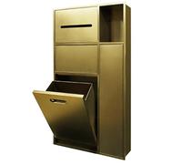 Nicho de baño de acero inoxidable 304 con armario de basura oculto, soporte para rollo de papel higiénico integrado y estante de almacenamiento para cepillo de inodoro para dormitorio, oficina, cocina