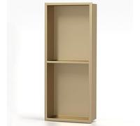 Nicho de baño de acero inoxidable, estante de almacenamiento metálico de una pieza, armarios de pared divisorios de televisión integrados para sala de estar y dormitorio, fácil de instalar, dorado -