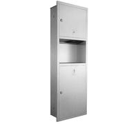 Nicho de baño de acero inoxidable, estante de ducha cuadrado empotrado, estante de almacenamiento para papelera de papel higiénico para el hospital de hotel en casa, plateado-340 x 1000 x 140 mm/13,38