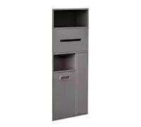 Nicho de baño de Acero Inoxidable, Soporte for Papel higiénico de Pared, Cubo de Basura y Cepillo de baño, Hueco Integrado for Dormitorio, Oficina y Cocina.(Black)
