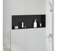 Nicho De Ducha Con Acero Inoxidable, Almacenamiento Integrado Y Resistencia Al Agua, Nicho De Ducha Empotrable, Nicho Pared Empotrado, Adecuado Para Baño Y Ducha, Negro, 90 x 30 x 9.5 cm