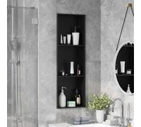 Nicho De Ducha Con Acero Inoxidable, Compartimentos De Almacenamiento Y Resistencia Al Agua, Nicho De Ducha Empotrable, Nicho Pared Empotrado, Adecuado Para Baño Y Ducha, Negro, 90 x 30 x 9.5 cm