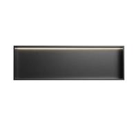 Nicho de ducha de acero inoxidable con luz LED integrada, solución de almacenamiento de un solo estante para mejoras del hogar (negro, 92 x 32 x 12,5 cm)
