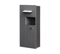 Nicho de Ducha de Acero Inoxidable con Papelera, Organizador de Almacenamiento Empotrado para baño, Estante Vertical de Doble Capa, Gris, 30x65x14cm - Imprescindible para baños Modernos