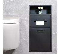 Nicho de ducha de acero inoxidable con puerta extraíble y cubo de basura integrado, ideal para almacenamiento y organización del baño, diseño elegante y duradero