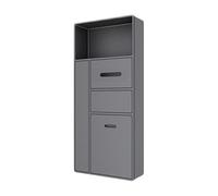 Nicho de Ducha de Acero Inoxidable, Estante de Almacenamiento para baño, no Necesita Azulejos, estantes organizadores empotrados Impermeables, Cubo de Basura para Colocar en el Hueco, Gris, 86 x 40 x