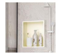 Nicho De Ducha De Acero Inoxidable Sin Azulejos, Nicho De Baño para Ducha, Nichos De Pared Empotrados De 3 Niveles Repisa De Ducha Empotrada En La Pared del Baño(Blanco,32x32x12.5cm)