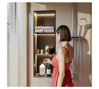 Nicho de ducha empotrable con iluminación LED integrada, estante oculto que ahorra espacio para almacenamiento de baño y cocina, fácil instalación, perfecto para organizar lo esencial