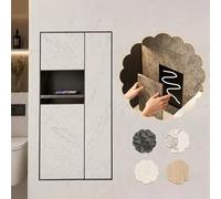 Nicho de Ducha Empotrable Gabinete De Almacenamiento De Bote De Basura con Soporte para Papel Higiénico Y Puerta, Nicho De Pared De Ducha para Baño Comercial Estudio(5 in 1)