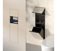 Nicho de Ducha Empotrable Gabinete de Basura de Pared Oculto y Soporte de Papel, nicho Empotrado para receptáculo de residuos comerciales de Acero Inoxidable Resistente(Beige,#B)