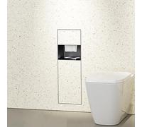 Nicho de Ducha Empotrable Nicho de Ducha Empotrado para Baño Portarrollos de Papel Higiénico Estante de Almacenamiento de Pared Alicatable con Cubo de Basura Extraíble