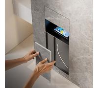 Nicho de Ducha Empotrable Portarrollos De Papel Higiénico Empotrado Oculto Negro Blanco, Pequeños Contenedores De Basura De Metal Impermeables para Baño Juego(Silver-Gray,#C)