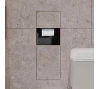 Nicho de Ducha Empotrable Portarrollos De Papel Higiénico para Baño Empotrado En La Pared, Bote De Basura Industrial, Soporte para Papel Higiénico Y Escobilla De Baño(B Style)