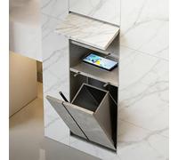 Nicho de Ducha Empotrable Soporte De Papel Higiénico Empotrado Oculto, Cubos Basura Impermeables Acero Inoxidable para Baño, Gabinete Nicho Pared Montado En Pared Que Ahorra Espacio