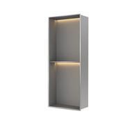 Nicho de Ducha Empotrado de Acero Inoxidable con iluminación LED, Estante de Almacenamiento de baño Impermeable para un Espacio organizado.