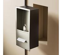 Nicho De Ducha Empotrado Impermeable, Nicho De Ducha De Acero Inoxidable con Estante De 20 X 40 X 12,5 Cm, Estantes Empotrados para Baño, Estante De Baño De Acero Inoxid,BIDHCKQ51993-Silver-One Size