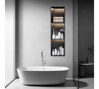 Nicho de Ducha Empotrado, nicho de baño de Acero Inoxidable 304 con luz LED incorporada, Organizador de Almacenamiento Empotrado for remodelación de baño, Cuarto de Ducha