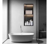 Nicho de Ducha Empotrado, nicho de baño de Acero Inoxidable 304 con luz LED incorporada, Organizador de Almacenamiento Empotrado for remodelación de baño, Cuarto de Ducha