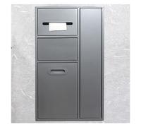 Nicho de ducha en acero inoxidable, soporte de basura de nicho de ducha empotrado, estante de almacenamiento de champú incorporado para almacenamiento de baño/champú/artículos de aseo, gris-40x67x14cm