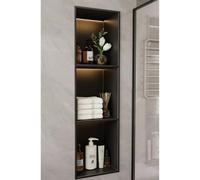 Nicho de Ducha Estante Empotrado para Cocina/Sala de Estar, nicho de Ducha/para champú/acondicionador/maquinilla de Afeitar, 1 Nivel/2 Niveles/3 Niveles/4 Niveles(Three-Tier)