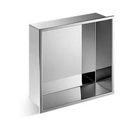 Nicho De Ducha, Estantes De Baño De Acero Inoxidable, Almacenamiento Impermeable Para Champú Y Artículos De Tocador, Nicho Para Baño Húmedo En La Coci,Silver-A(30.5x30.5x10.2CM/12.01x12.01x4.02in)