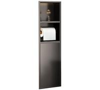 Nicho de ducha integrado de acero inoxidable y soporte de papel higiénico con cubo de basura, solución de almacenamiento decorativa que ahorra espacio para baño, cocina, sala de estar y dormitorio