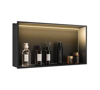 Nicho de ducha LED con estante, luz blanca cálida, no regulable, para almacenamiento de baño e instalación vertical