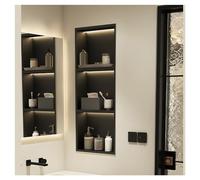 Nicho de ducha LED empotrado de 1/2/3/4 niveles, organizador de almacenamiento de champú moderno de acero inoxidable, nicho de pared de baño impermeable, no necesita azulejos