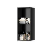Nicho De Ducha, Nicho De Baño De Acero Inoxidable, Armario De Pared De 1, 2, 3 O 4 Niveles, No Necesita Azulejos, Repisa De Ducha Empotrada Para Almacenamiento En El Baño(Black,700x280x125 mm)