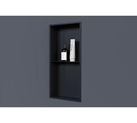 Nicho de pared de acero inoxidable NT306010X con compartimento de almacenamiento - Estante integrado de 30 x 60 x 10 cm, estante de ducha flexible ideal para empotrar -negro