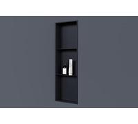Nicho de Pared de Acero Inoxidable NT309010X con Compartimento de Almacenamiento - Estante Empotrado de 30 x 90 x 10 cm, Estante de Ducha Ideal Flexible para empotrar -Negro