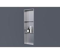Nicho de pared de acero inoxidable NT309010X con compartimento de almacenamiento - Estante integrado de 30 x 90 x 10 cm, estante de ducha ideal flexible para empotrar -acero inoxidable cepillado