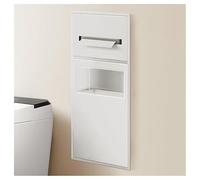 Nicho de Pared para baño, Bote de Basura de Acero Inoxidable Empotrado con Estante Impermeable de Doble Nivel, solución de Almacenamiento para baño, sin Azulejos, Ahorra Espacio, 60 x 28 x 13,5