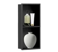 Nicho de Pared para baño Cuadrado de Acero Inoxidable para Ducha, estantes Dobles, Empotrado en la Pared, sin Necesidad de Azulejos, Estante para instalación sobre encimera, 70 x 28 x 12,5 cm