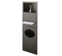Nicho de Pared para baño, Mueble de nicho de Acero Inoxidable, Soporte para Papel higiénico Empotrado, cesto de Basura de Pared 304, para restaurantes y Clubes de Alta Gama.