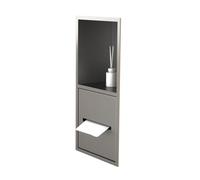 Nicho de Pared para baño, nicho de Ducha de Acero Inoxidable, Inserto de Pared alicatable con Almacenamiento de pañuelos, Estante Listo para alicatar, fácil de Instalar, 40 x 12 x 12,5 cm
