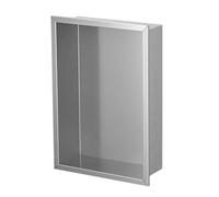 Nicho de Pared para baño, nicho de Pared de Acero Inoxidable, Estante de Ducha Empotrado Rectangular, cubículo para decoración del hogar y el baño para Ahorrar Espacio