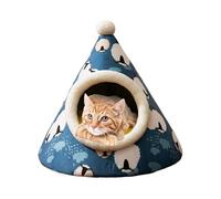 Nicho de peluche para gatos, cueva para mascotas, cojín de terrier para gatos, cama interior para gatos, cueva cómoda para gatos, cama de felpa, triangular de felpa, para gatos, cama