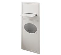 Nicho de soporte de papel higiénico empotrado para baño de acero inoxidable 304, en organizadores de pared y almacenamiento con soporte para papel, bote de basura y estante White 20*13.5*52cm