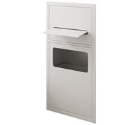 Nicho de soporte de papel higiénico empotrado para baño de acero inoxidable 304, en organizadores de pared y almacenamiento con soporte para papel, bote de basura y estante White 28*13.5*60cm