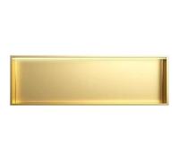 Nicho empotrado de acero inoxidable con luz LED, estante de almacenamiento de ducha con acabado de metal para organización de baño