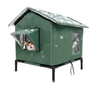 Nicho exterior para gatos - Refugio aislado, cama impermeable para gatos errante, alfombra refrescante de auto-Chaud, base elevada | Refugio de puerta transpirable para protección contra intem