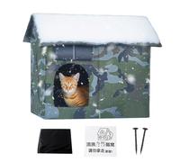 Nicho Exterior para Gatos - Refugio Impermeable Aislado, cómodo de Invierno | Cama para Gatos Resistente a la Intemperie con Tapa de Puerta extraíble para Mascotas pequeñas, Perros,