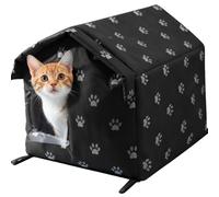 Nicho exterior para gatos, resistente a la intemperie y al agua, ideal para invierno, con un refugio cálido y resistente, perfecto para jardín, terraza, porche, balcón o garaje