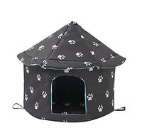 Nicho para gatos al aire libre aislado invierno - Perrera para perros al aire libre | Calefacción para perros aislados cueva refugio gato al aire libre pequeño refugio gato exterior invierno impermeable para gatos y perros vagantes