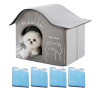 Nicho para gatos al aire libre | Caverna para gatos camada | cobertizo plegable con cajas de hielo muebles para mascotas, cachorro, gatito interior al aire libre