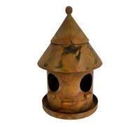Nichoirs en métal - Abri à oiseaux suspendu en Fer forgé résistant, Style Cottage Rustique, Double entrée | Décoration extérieure pour Jardin : Patio, clôture, Balcon, terrasse, Cour et Jardin