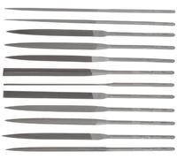 Nicholson 37761 Juego de limas de aguja de 12 piezas con asas, patrón suizo, corte doble, grosor #2, 6-1/4 pulgadas de longitud