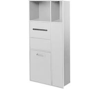 Nichos de almacenamiento empotrados para baño y cocina, cubo de basura oculto y estantes para ahorrar espacio